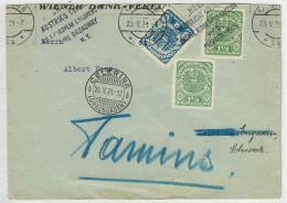 Oesterreich / Austria 1921, Brief Wien - Celerina (Schweiz), Nachsendung Tamins, Inflation - Cartas & Documentos