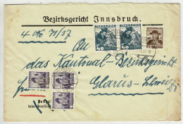 Oesterreich / Austria 1937, Brief Bezirksgericht Innsbruck - Glarus (Schweiz) - Cartas & Documentos