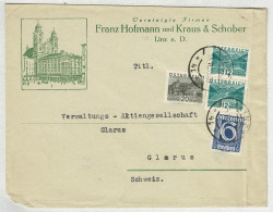 Oesterreich / Austria 1933, Brief Linz - Glarus (Schweiz) - Lettres & Documents