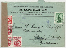 Oesterreich / Austria 1950, Brief Wien - Glarus (Schweiz), Zensur / Censor, Trachten - Brieven En Documenten