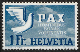 Schweiz Suisse PAX 1945: Zu 270 Mi 455 Yv 413 (Taube Colombe 1 Fr) * Falz Charnière MH (Zumstein CHF 20.00 -50%) - Unused Stamps