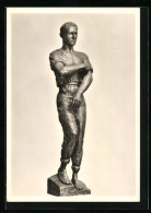 AK Bronzestatue Arbeiter Von Prof. Richard Scheibe  - Sculptures