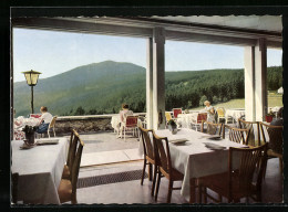 AK Bayerisch Eisenstein, Speiseraum Und Terrasse Des Sporthotels Brennes  - Andere & Zonder Classificatie