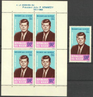 Niger 1964, Kennedy, 1val+Block - Niger (1960-...)