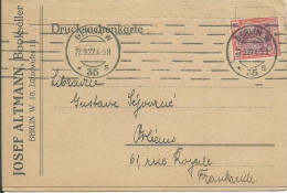 ALLEMAGNE CARTE + CARTE REPONSE  BERLIN OBLIT. MECANIQUE POUR ORLEANS ( LOIRET ) DE 1922   LETTRE COVER - Brieven En Documenten