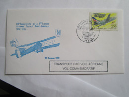 80e Anniversaire De La 1ere Liaison Postale Aerienne Nancy Luneville 1912-1992 - Airplanes