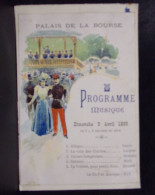 226 CHROMOS . PUBLICITE. PALAIS DE LA BOURSE . PROGRAME MUSIQUE . 1899 . ROUEN - Advertising