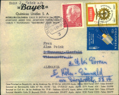 1966, 30 Pf. Heuss Als Weitersendunggsfrankatur Auf Brief Aus Kolimbien - Lettres & Documents