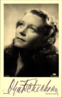 CPA Schauspielerin Olga Tschechowa, Portrait, Pelzkragen, Ross A 3223/2, Autogramm - Acteurs