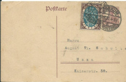 ALLEMAGNE CARTE + 15pf BORKUM  POUR UNNA DE 1920   LETTRE COVER - Postcards