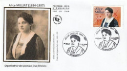 Fdc 2024_Envel. 1er Jour_fdc_ Soie_Alice Milliat (1884-1957) , Organisatrice Jeux Féminins. PJ 44 Nantes 03/05/24. - 2020-…