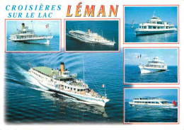 Bateaux - Bateaux Promenade - Croisières Sur Le Lac Léman - Multivues - CPM - Voir Scans Recto-Verso - Other & Unclassified