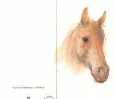 Format Spécial - 170 X 148 Mms Dépliée - Animaux - Chevaux - Art Peinture - Etat Carte Mal Découpée - Frais Spécifique E - Pferde