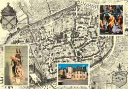 58 - Varzy - Multivues - Plan De La Ville En 1570 - Carte Géographique - CPM - Carte Neuve - Voir Scans Recto-Verso - Autres & Non Classés
