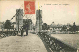 58 - Cosne Cours Sur Loire - Grand Pont Suspendu - Animée - CPA - Oblitération De 1923 - Voir Scans Recto-Verso - Cosne Cours Sur Loire