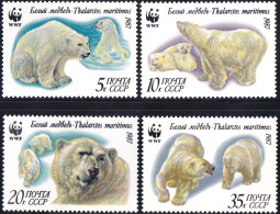 ARCTIC-ANTARCTIC, RUSSIA 1987 WWF, PROTECTED POLAR BEARS** - Fauna Artica