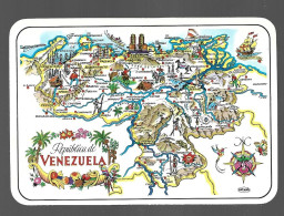 Republica De Venezuela Map Photo Card Htje - Venezuela