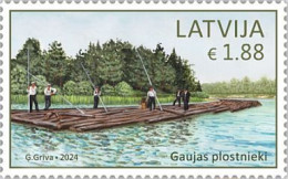 Latvia 2024 . Rafters On Gauja. 1v. - Latvia