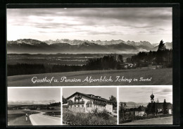 AK Icking Im Isartal, Ortsansicht, Gasthof Und Pension Alpenblick  - Autres & Non Classés