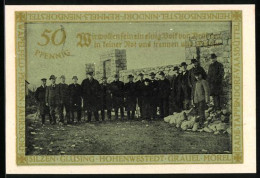 Notgeld Hohenwestedt 1921, 50 Pfennig, Ein Reihe Männer Im Anzug  - [11] Local Banknote Issues
