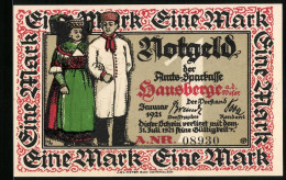 Notgeld Hausberge A. D. Weser 1921, 1 Mark, Jakobsberg Bei Porta Westfalica  - [11] Local Banknote Issues