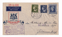 Netherlands 1946 Groningen Proefvlucht KLM Luchpost Amsterdam Nederland Zuid Afrika Johannesburg - Lettres & Documents