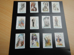 Série De 12 Timbres Autoadhésifs Oblitérés France N°390 à 401, Année 2010 - Used Stamps