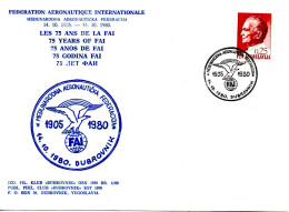 Yugoslavia, International Aeronautic Federation 75th Anniversary - Briefe U. Dokumente