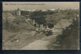 14014 Fribourg - Les Deux Ponts Suspedus Et Le Alpes - Autres & Non Classés