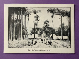 GUYANNE   CPSM   Illustration     Place Des Palmistes à Cayenne   1866     Très Bon état - Cayenne