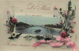 75 - Paris - Pont Alexandre - Fantaisie - Fleurs - CPA - Oblitération Ronde De 1907 - Voir Scans Recto-Verso - Brücken