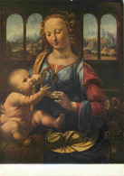 Art - Peinture Religieuse - Léonard De Vinci - La Vierge Et L'enfant - Pinacothèque De Munich - CPM - Voir Scans Recto-V - Tableaux, Vitraux Et Statues