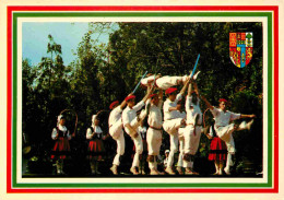 Folklore - Pays Basque - Txakarankoa - Danse Du Guerrier - Blasons - CPM - Carte Neuve - Voir Scans Recto-Verso - Costumes
