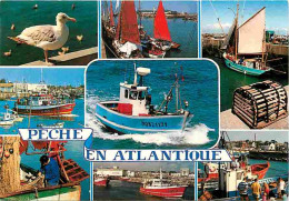 Metiers - Peche - Pecheur - Peche En Atlantique - Multivues - Bateaux - Mouettes - CPM - Voir Scans Recto-Verso - Fishing