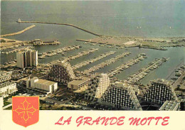 34 - La Grande Motte - Vue Générale Aérienne - Immeubles - Architecture - Port - Blasons - CPM - Carte Neuve - Voir Scan - Sonstige & Ohne Zuordnung