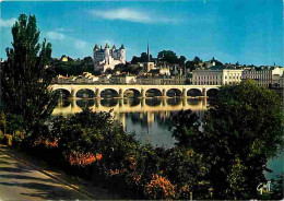 49 - Saumur - Sur Les Bords De La Loire Le Château Le Pont Cessart Et Le Théâtre - Carte Neuve - CPM - Voir Scans Recto- - Saumur