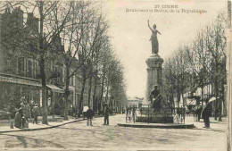 58 - Cosne Cours Sur Loire - Boulevard Et Statue De La République - Animée - CPA - Oblitération De 1919 - Voir Scans Rec - Cosne Cours Sur Loire