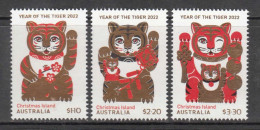 2022 Christmas Island Year Of The Tiger GOLD Complete Set Of 3 MNH @ BELOW FACE VALUE - Christmas Island