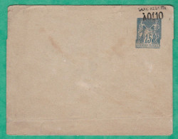 ENTIER POSTAL  - ENVELOPPE TYPE SAGE 15 CENTIMES AVEC SURCHARGE TAXE REDUITE A 10 CENTIMES - Enveloppes Types Et TSC (avant 1995)