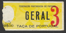 Portugal Ticket Football Futebol C. 1950 - 1960 Coupe Du Portugal Taça De Portugal Cup  Soccer Game Ticket - Tickets D'entrée