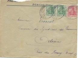 ALLEMAGNE LETTRE 20pf  AMBULANT DIEUZE - BENSDORF ( LORRAINE )  POUR ORLEANS ( LOIRET )  DE 1902   LETTRE COVER - Briefe U. Dokumente