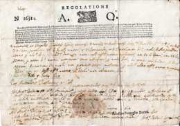 RARISSIMA "REGOLATIONE" A. Q. - VENEZIA 1608 - SEBASTIAN PROUAGLIO DACIER. USATO NEL 1610 CON SIGILLO - BUONISSIMO STATO - Historische Documenten