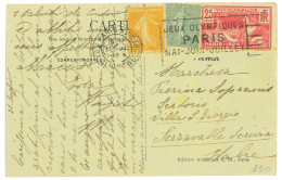 P3457 - POST CARD 31.7.1924 FROM PARIS TO SERRAVALLE ITALY, WITH SPECIAL CANCELLATION, PARIS DE CLIGNANCOURT (SCARCE) - Zomer 1924: Parijs