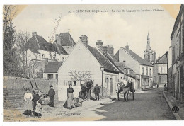 Cpa. 28 SENONCHES (ar. Dreux) Rue De Launay (animée, Attelage) 1912  Ed. Jules Renoult  N° 20 - Sonstige & Ohne Zuordnung