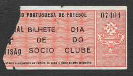 Portugal Ticket Football Futebol 1ª Divisão C. 1960 - 70 Soccer Game Ticket Pub Banque Banco Fonsecas & Burnay - Biglietti D'ingresso