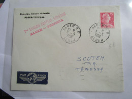 1ere Liaison Postale Aerienne Alger Tedessa 3/5/58 - Airplanes