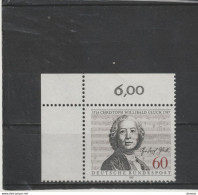 BRD RFA 1987 Gluck, Compositeur Eckrand Yvert 1175, Michel 1343 NEUF** MNH - Unused Stamps