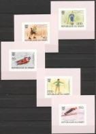 Niger 1976, Olympic Games In Innsbruck, Skiing, Ice Hockey, Skating, 5BF Deluxe IMPERFORATED - Hiver