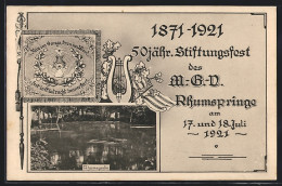 AK Rhumspringe, 50-jähriges Stiftungsfest Des M. G. V. 1921, Rhumequelle  - Sonstige & Ohne Zuordnung