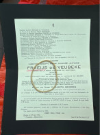 Messire Ludovic Fraeys De Veubeke Avocat Juge Tribunal Bruges Epoux Bergerem *1882+1952 Brugge Zevenkerken Minnewater Fo - Todesanzeige